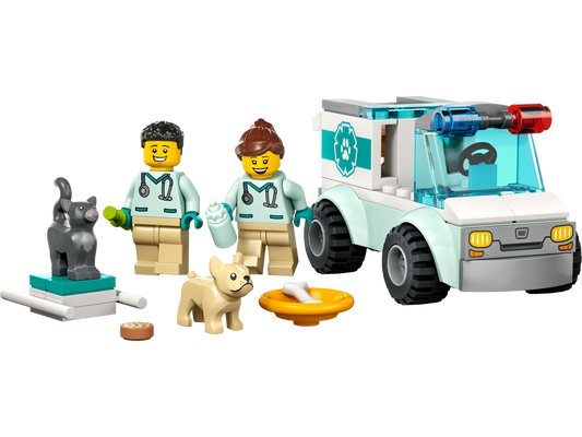 LEGO 60382 City Furgoncino di Soccorso del Veterinario con Ambulanza