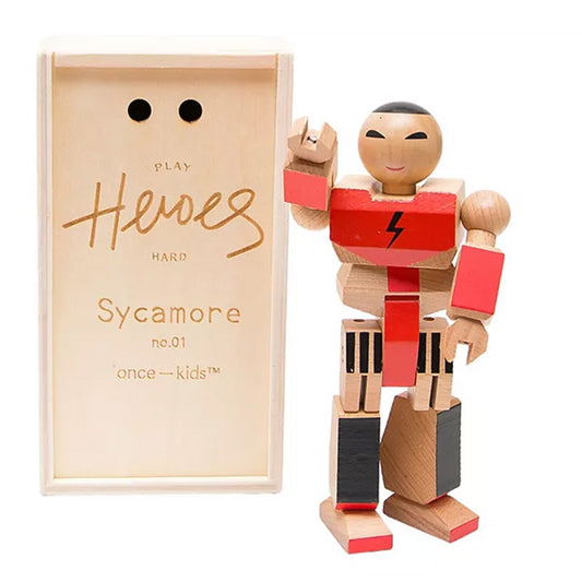 ACTION FIGURE IN LEGNO EROE SYCAMORE ONCE-KIDS