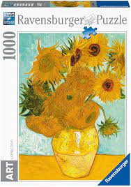 Puzzle Ravensburger - Art Collezion: Vaso di girasoli, Van Gogh  1000 Pezzi,